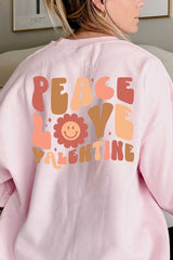 Plus Size - F/B Peace Love Valentine Sweatshirt