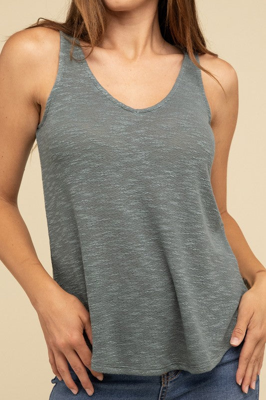 V-Neck Sleeveless Cami Top for Women - Lightweight Casual Tank