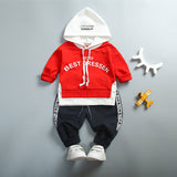 Boys' suit letter print hood