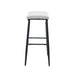 Modern Linen Bar Stools Set of 2, Armless Counter Height, Beige Gray & Pale Blue - Minihomy