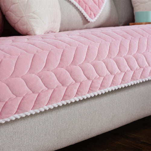 Thicken Plush Quilted Sofa Towel Anti-slip Couch Covers for Sofa: Cozy Winter Comfort
