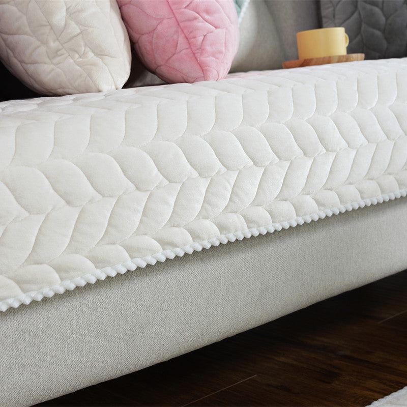 Thicken Plush Quilted Sofa Towel Anti-slip Couch Covers for Sofa: Cozy Winter Comfort