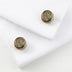 French Black Glue Drop Round Electroplated Gold Cufflinks - Minihomy