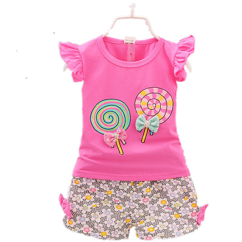 Girls Cartoon Two-Piece Children's Clothing