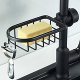 Space Aluminum Mesh Basket Shower Rod Rack - Rustproof Bathroom and Kitchen Storage Organizer