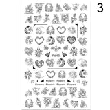 Summer Flowers and Love Adhesive Stickers Nail Art Stickers