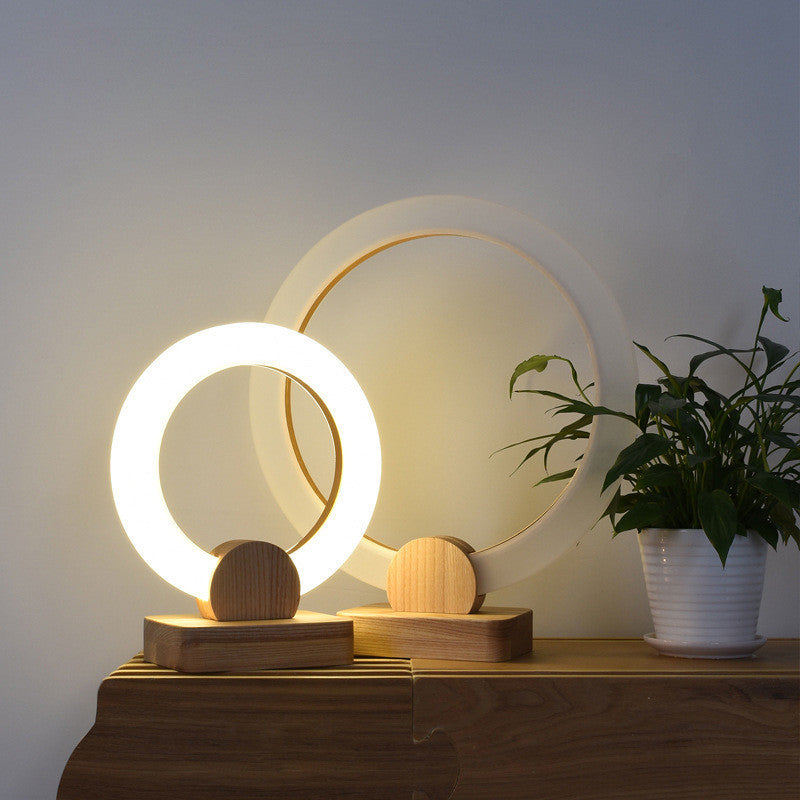 Wooden Art Circular Chandelier Nordic Style Living Room Dining Room Art Lamps
