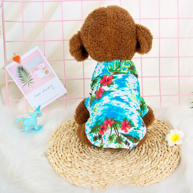 Hawaiian Teddy Small Dog Dog Shirt Cloth Cat Clothes