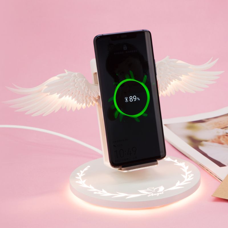 Universal Colorful LED Angel Wings Qi Wireless Charger
