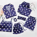 Summer Seven-Piece Suit Suspenders Ice Silk Pajamas