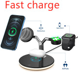 3-In-1 Magnetic Wireless Charger 15W Fast Charging Station for Magsafe Chargers - Compatible with iPhone Models