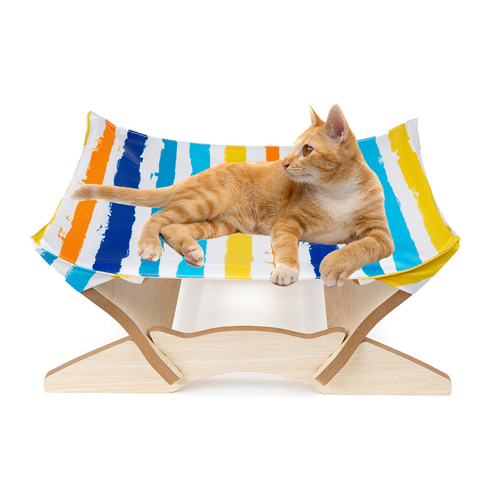 Indulge Your Feline Friend with a Luxurious Wooden Cat Hammock!
