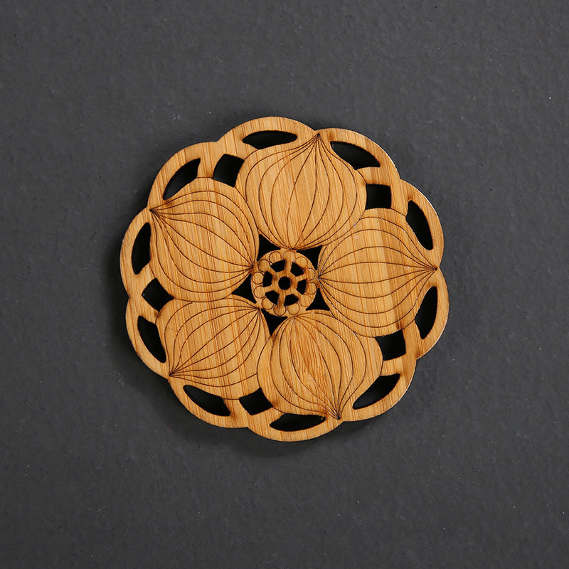 Carved Bamboo Coaster: Tea Ceremony Essential