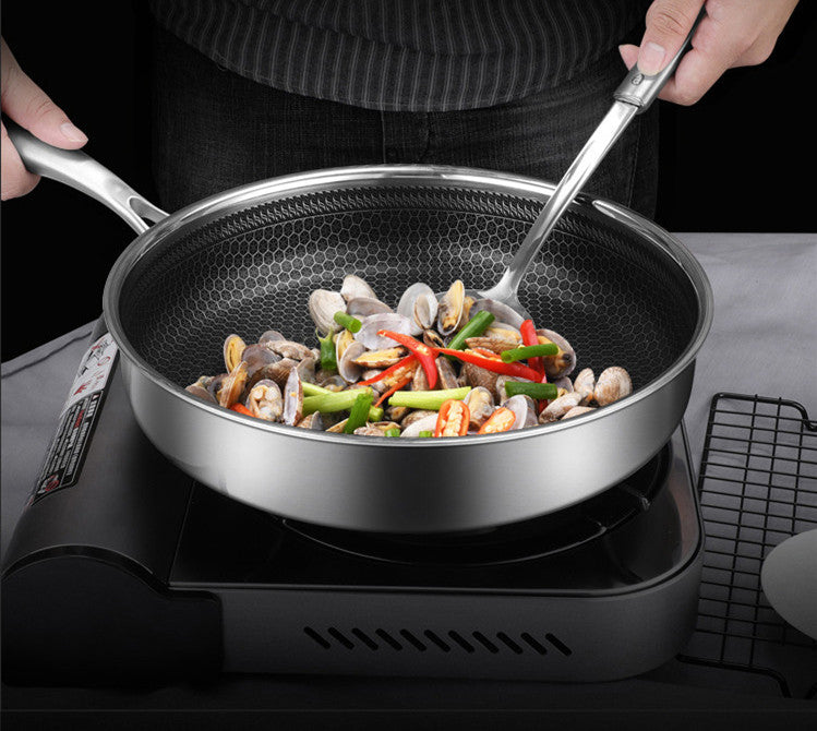 Indulge in Healthy, Effortless Cooking with the Non-Stick Stainless Steel Frying Pan from Coconut Crab Little Monster!