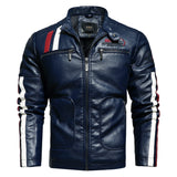Men's PU Leather Clothing Tide Motorcycle Jacket Washed Plus Cotton Jacket
