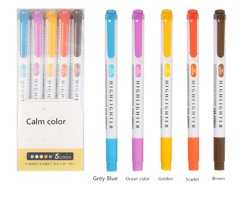 25 Colors Mildliner Highlighter Pens - Double Ended, Fluorescent, Art Markers for School & Office