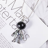 Hip Hop Fashion Cross Spaceman Necklace Keychain