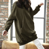 Women Casual Solid Sweatshirts Tops Autumn