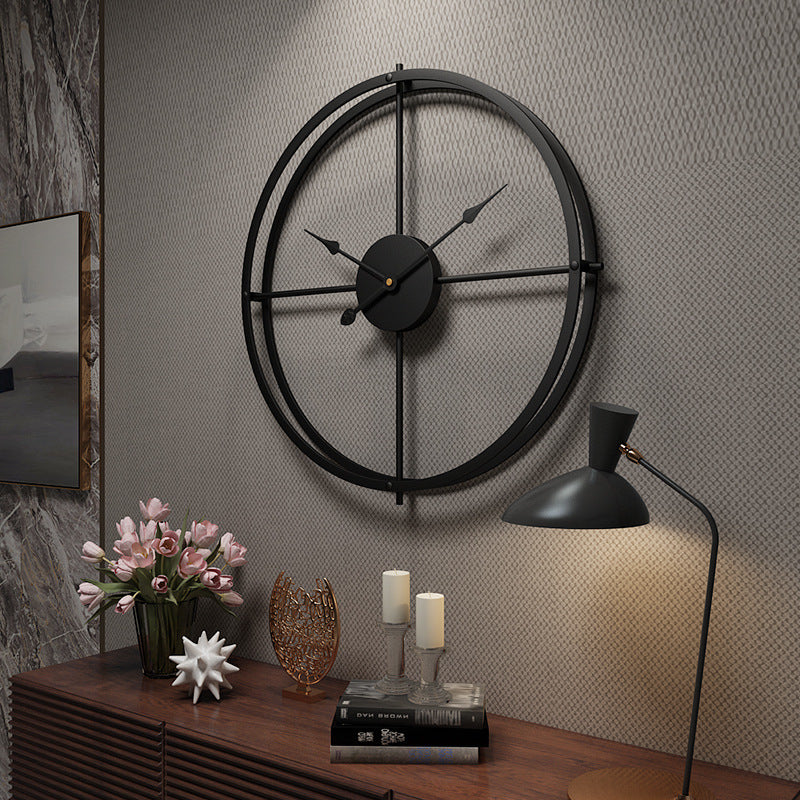 Creative And Simple Wrought Iron Wall Clock, Living Room Metal Clock, Study Room Decoration Clock