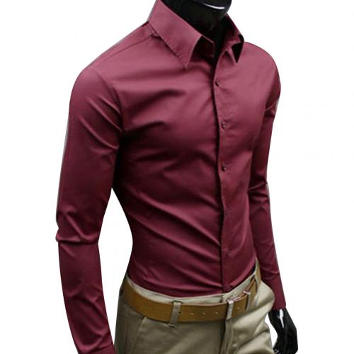 Business Shirt Candy Color Men's Casual Long-Sleeved Shirt