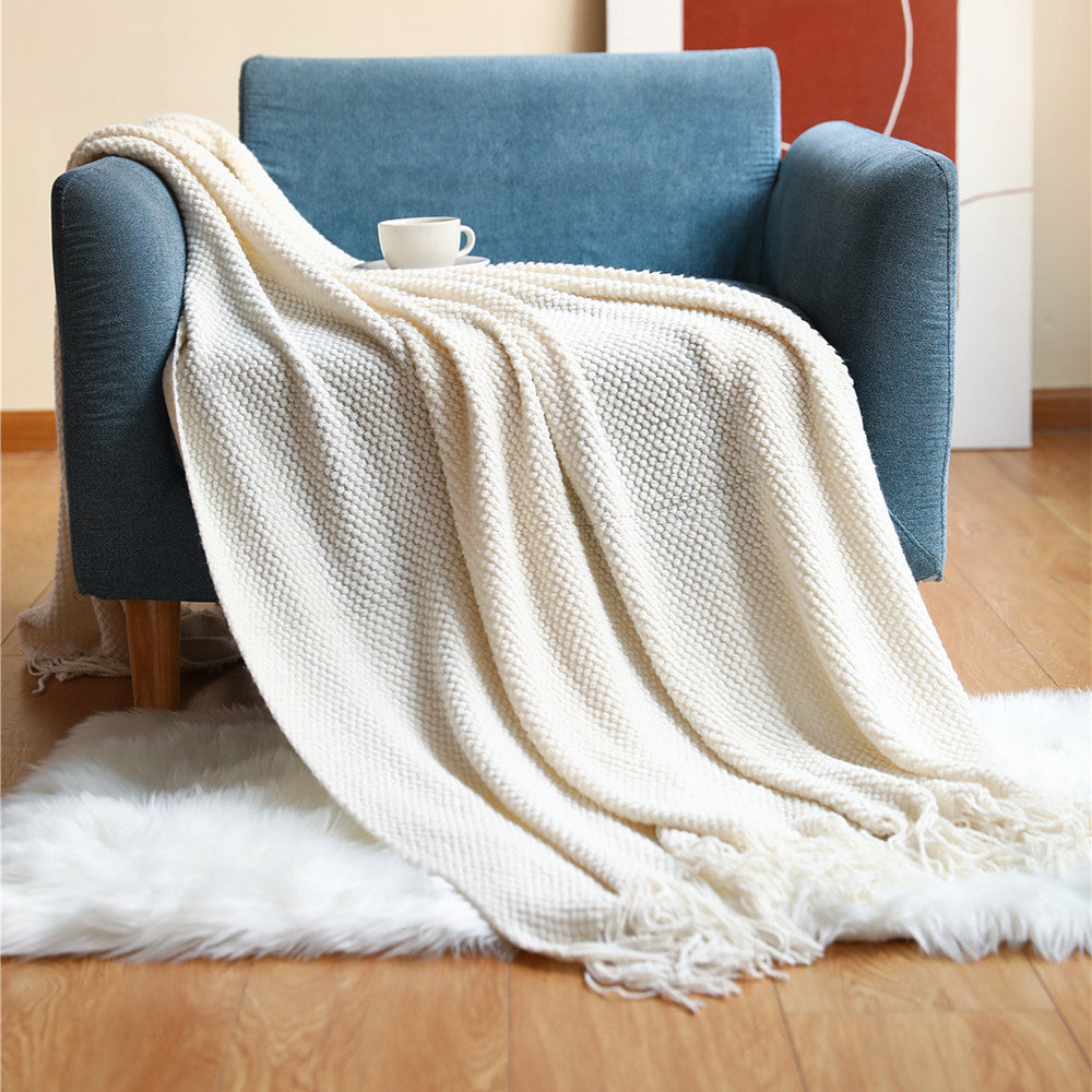 Warm Air Conditioning Blanket Hotel Bed End Towel Knitted Blanket Sofa Cover