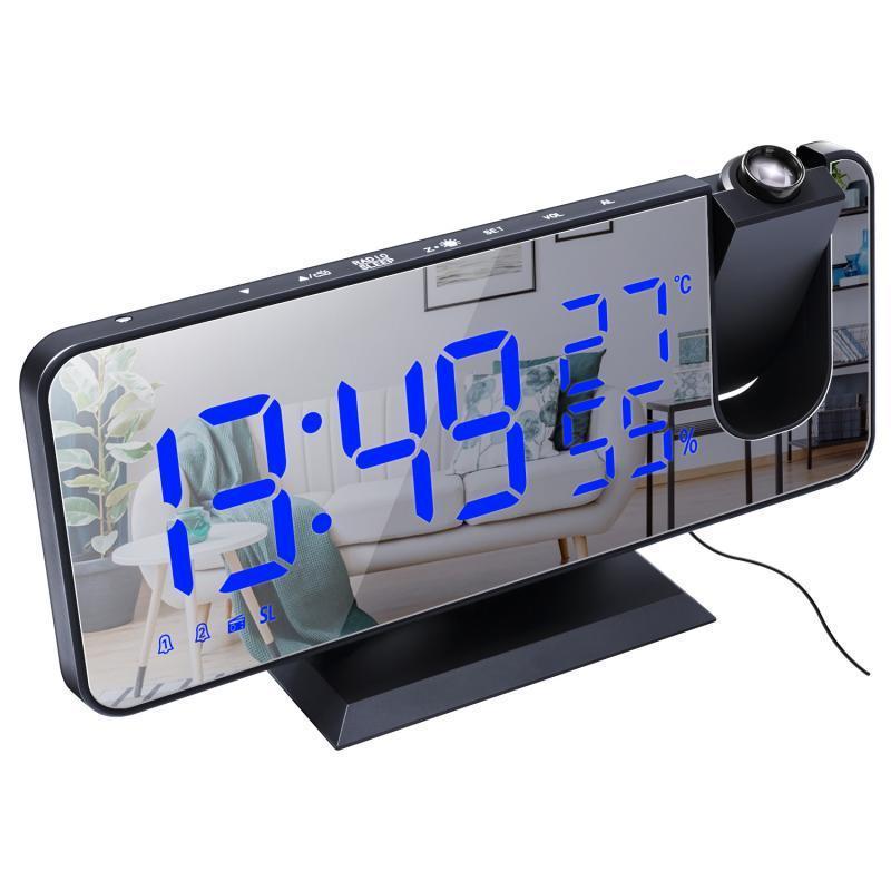 Fm Radio, Led Digital Smart Alarm Clock, Electronic Watch, Table Clock, Usb Alarm Clock With Projection Time, Snooze - Minihomy