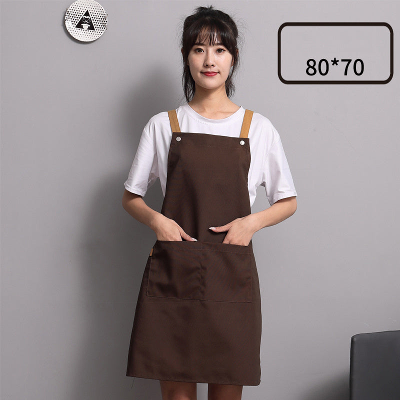 Advertising Apron Custom Female Custom-Made Canvas Custom-Made Japanese Simple Kitchen - Minihomy