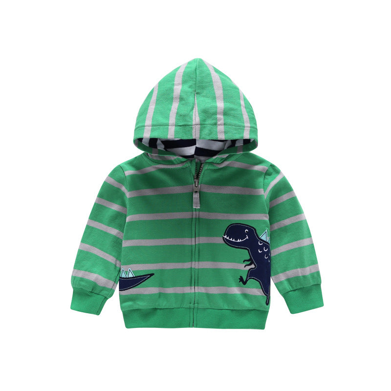 Little Baby Infant Dinosaur Cartoon Hooded Kids Cute Boys Outwear Sweatshirt