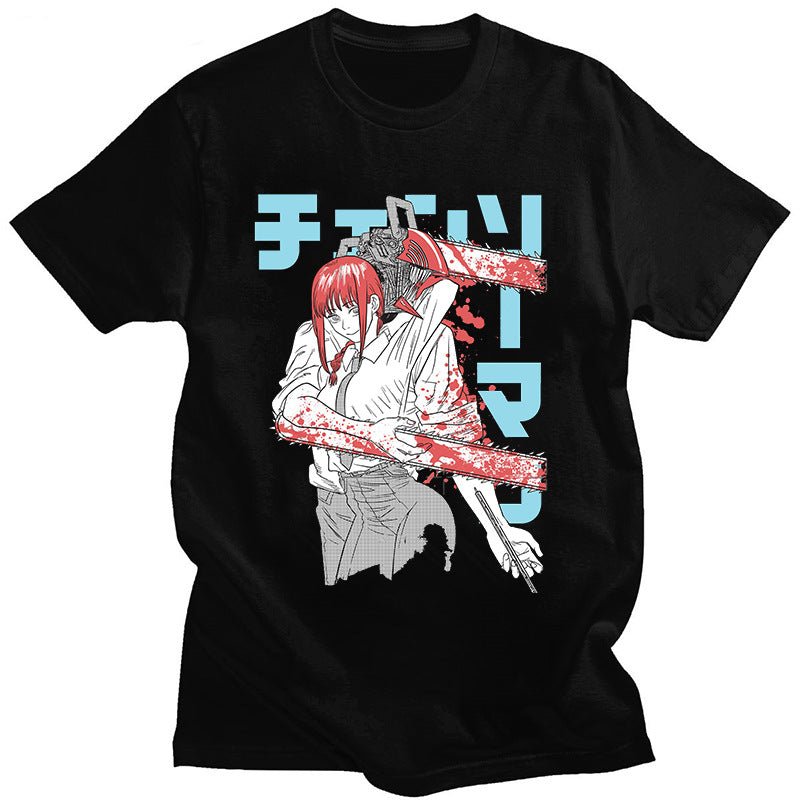 Chainsaw Man Summer All-Match Men'S Casual Short Sleeve