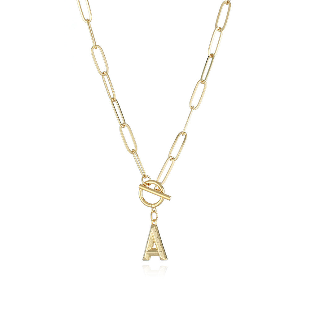 Letter Necklace Real Gold Plated Trend Hip Hop Necklace