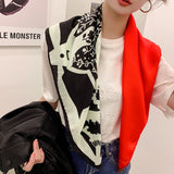 Large Square Scarf Thin Style Gauze Scarf Versatile Retro Sunscreen Scarf Women'S