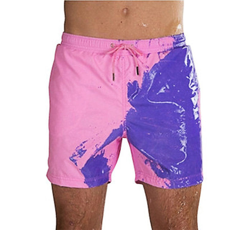 Magical Change Color Beach Shorts Summer Men Swimming Trunks Swimwear Swimsuit