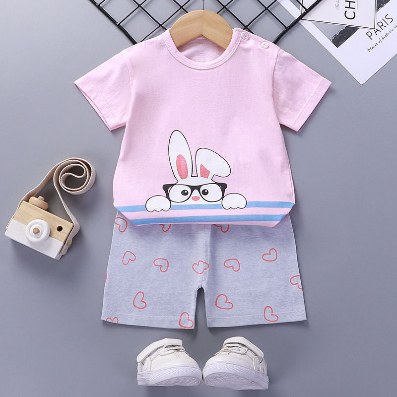 Children's Short-Sleeved Suit - Cotton Baby Summer Clothes