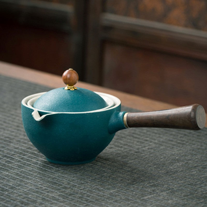 Steep Serenity with this Handmade Ceramic Side-Handled Teapot