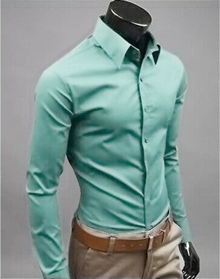 Business Shirt Candy Color Men's Casual Long-Sleeved Shirt