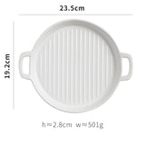 Round Dish Plate Dish Creative Oven Ceramic Net Celebrity Tableware Microwave Flat Plate