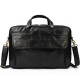 Leather Men's Briefcase Retro Business Handbag