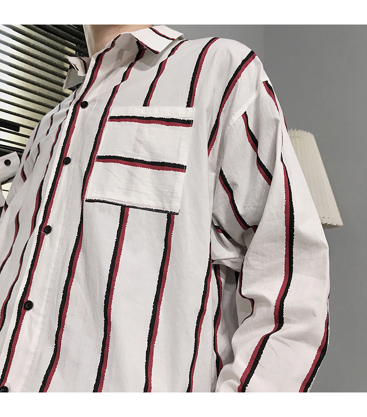 Loose striped shirt men - Minihomy