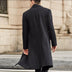 British men's long trench coat wool - Minihomy