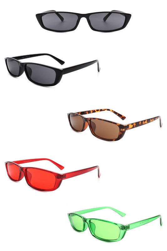 Retro Slim Narrow Rectangle Vintage Sunglasses for Women & Men