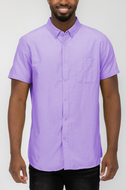 Casual Short Sleeve Solid Shirts