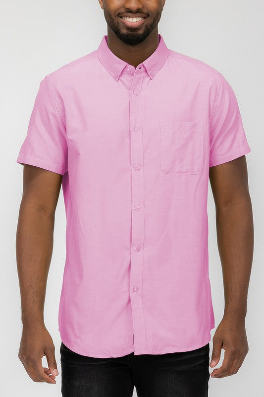Casual Short Sleeve Solid Shirts