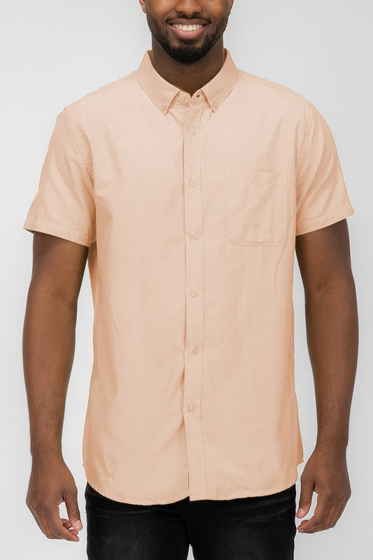 Casual Short Sleeve Solid Shirts