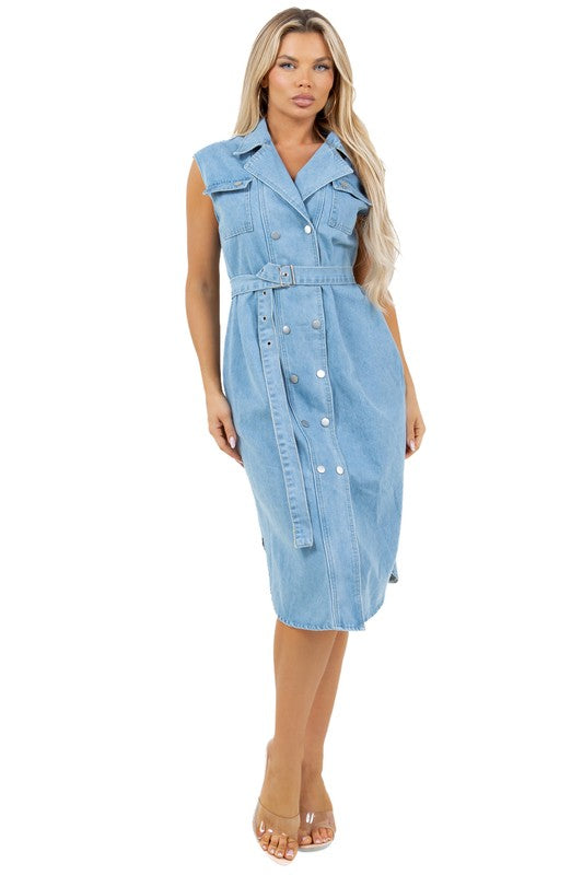 Women's Sexy Denim Vest Dress: Stylish & Casual Outfit