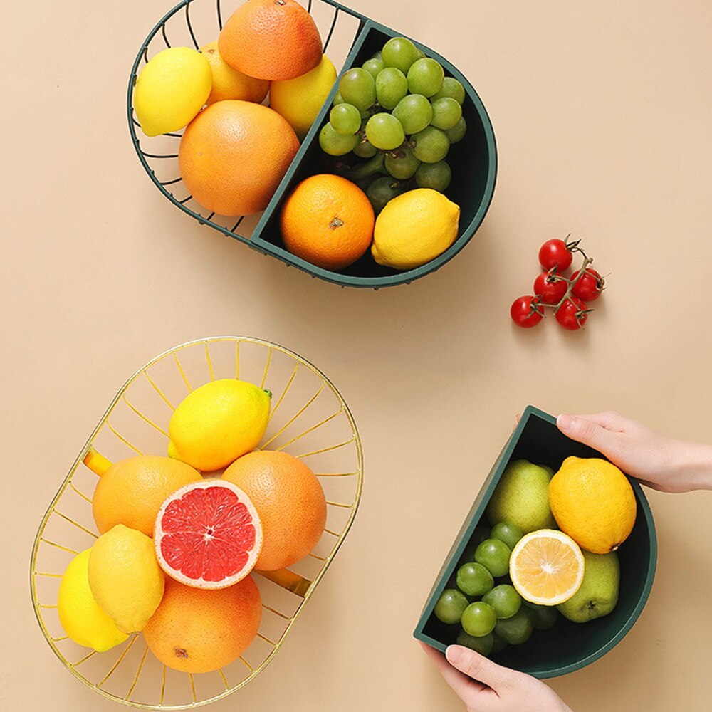 Metal Hollowed Out Fruit Vegetable Snack Tray Bowl Basket Kitchen Storage Rack Holder - Your Handy Kitchen Organizer
