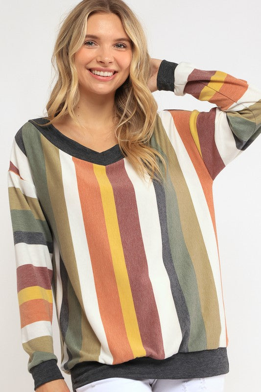 Wide V-Neck Sweatshirt