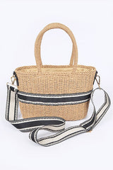 Straw Convertible Basket Tote