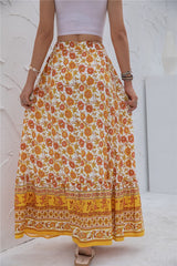 Women's Floral Print Maxi Skirt: Flowy, Bohemian Summer Dress