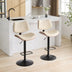 Adjustable Bentwood Bar Stools, Mid Century Modern, Black Leather, Swivel, Counter Height, Beige - Minihomy