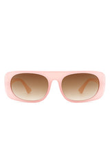 Rectangle Retro Oval Fashion Flat Top Sunglasses